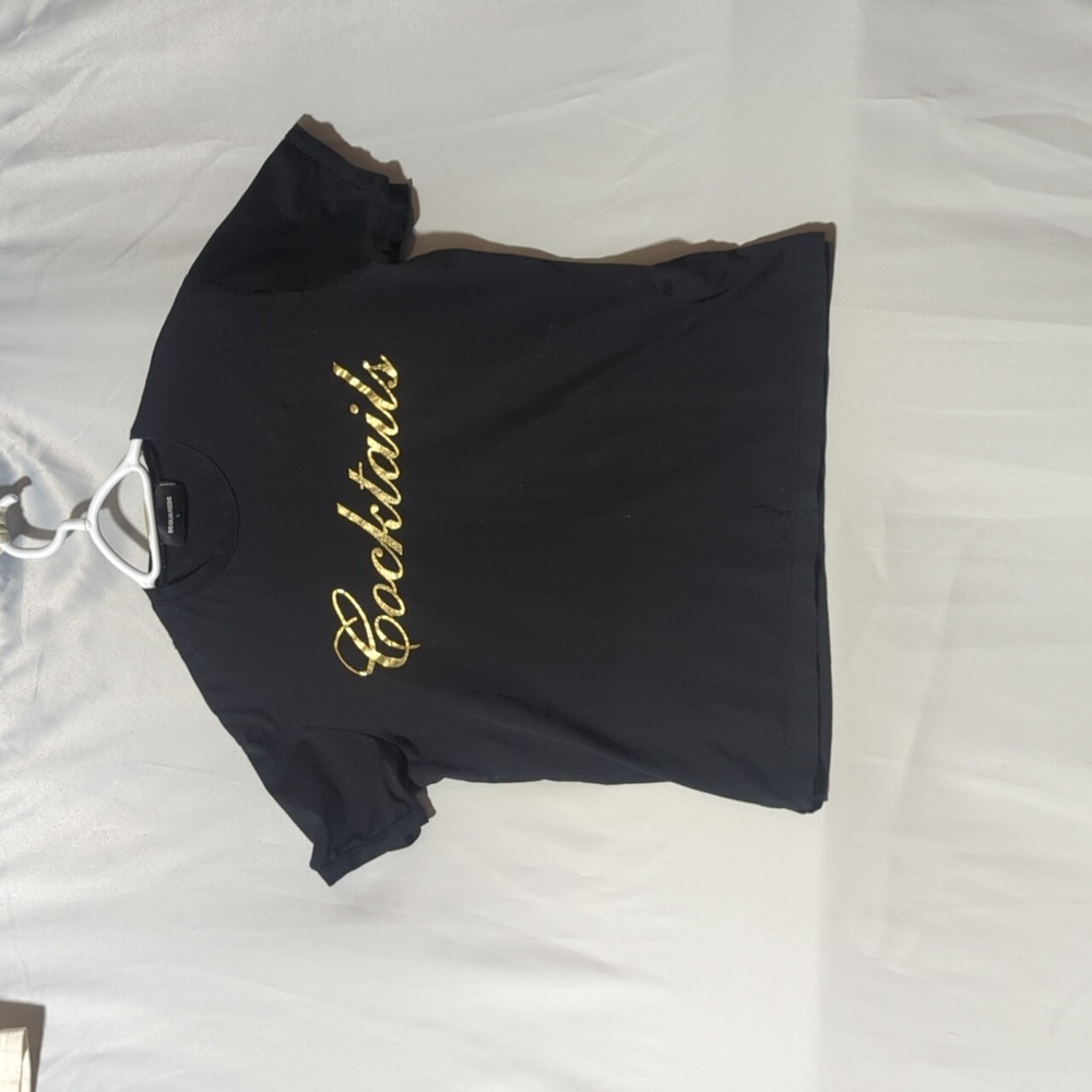 DSquared2 Distressed Men's Size Large Black & Gold Tee Shirt